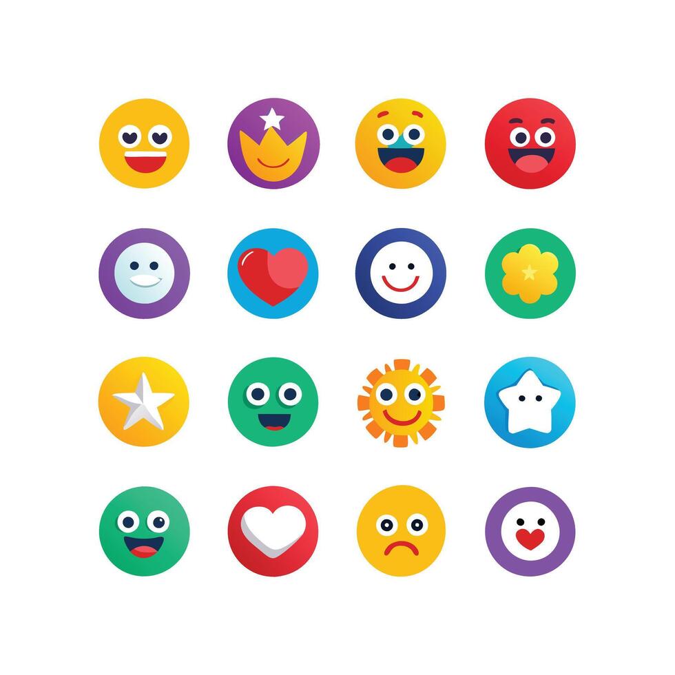 Reaction Icon Set Collection Illustration vector