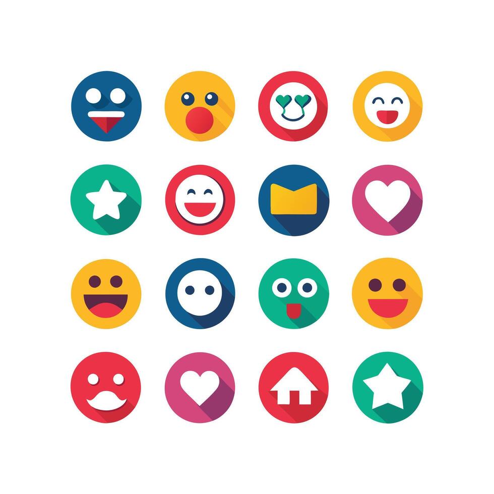 Reaction Icon Set Collection Illustration vector