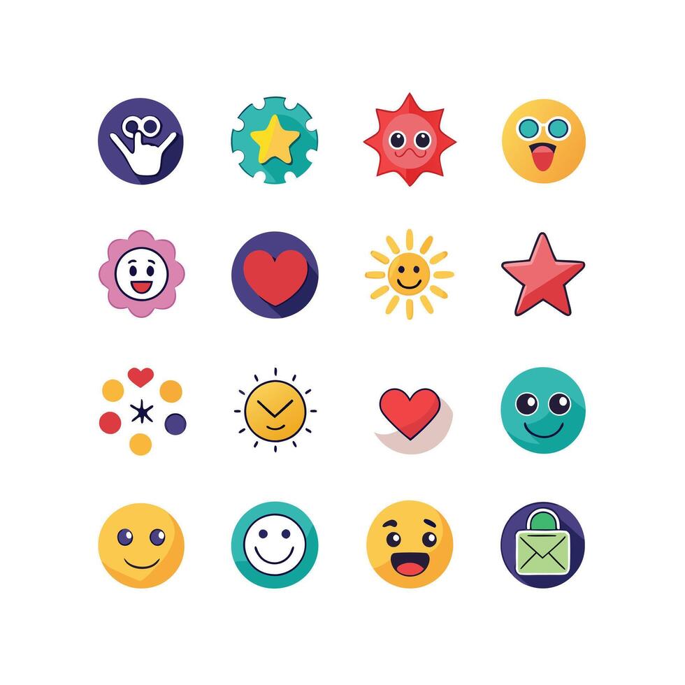 Reaction Icon Set Collection Illustration vector