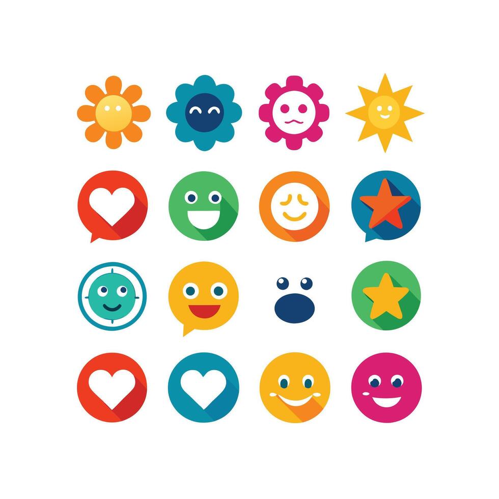 Reaction Icon Set Collection Illustration vector