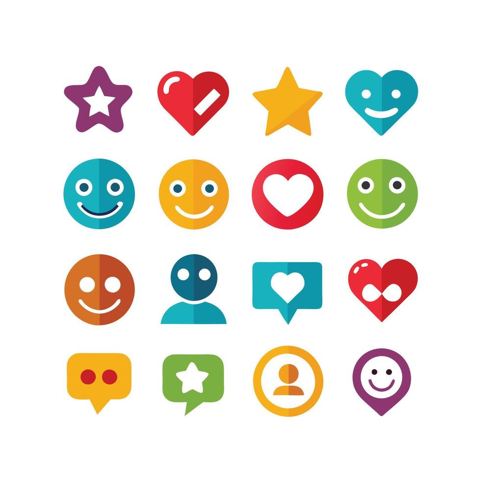 Reaction Icon Set Collection Illustration vector
