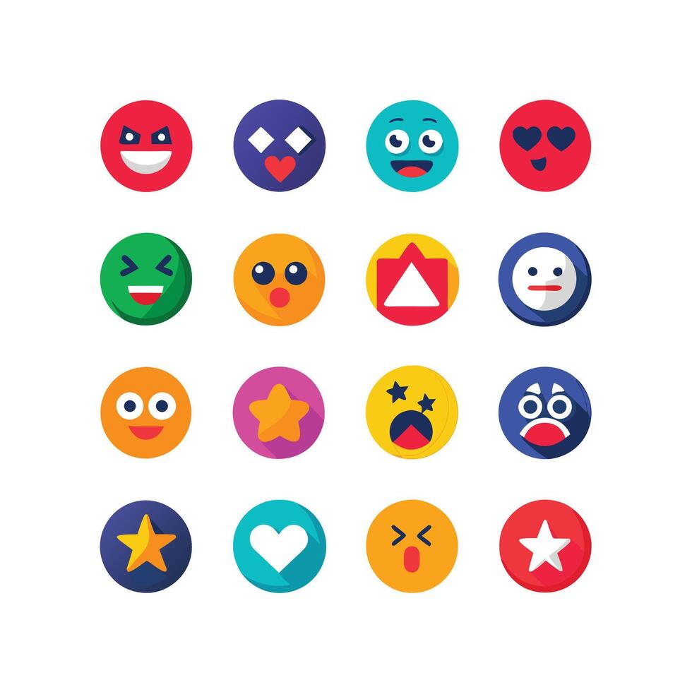Reaction Icon Set Collection Illustration vector