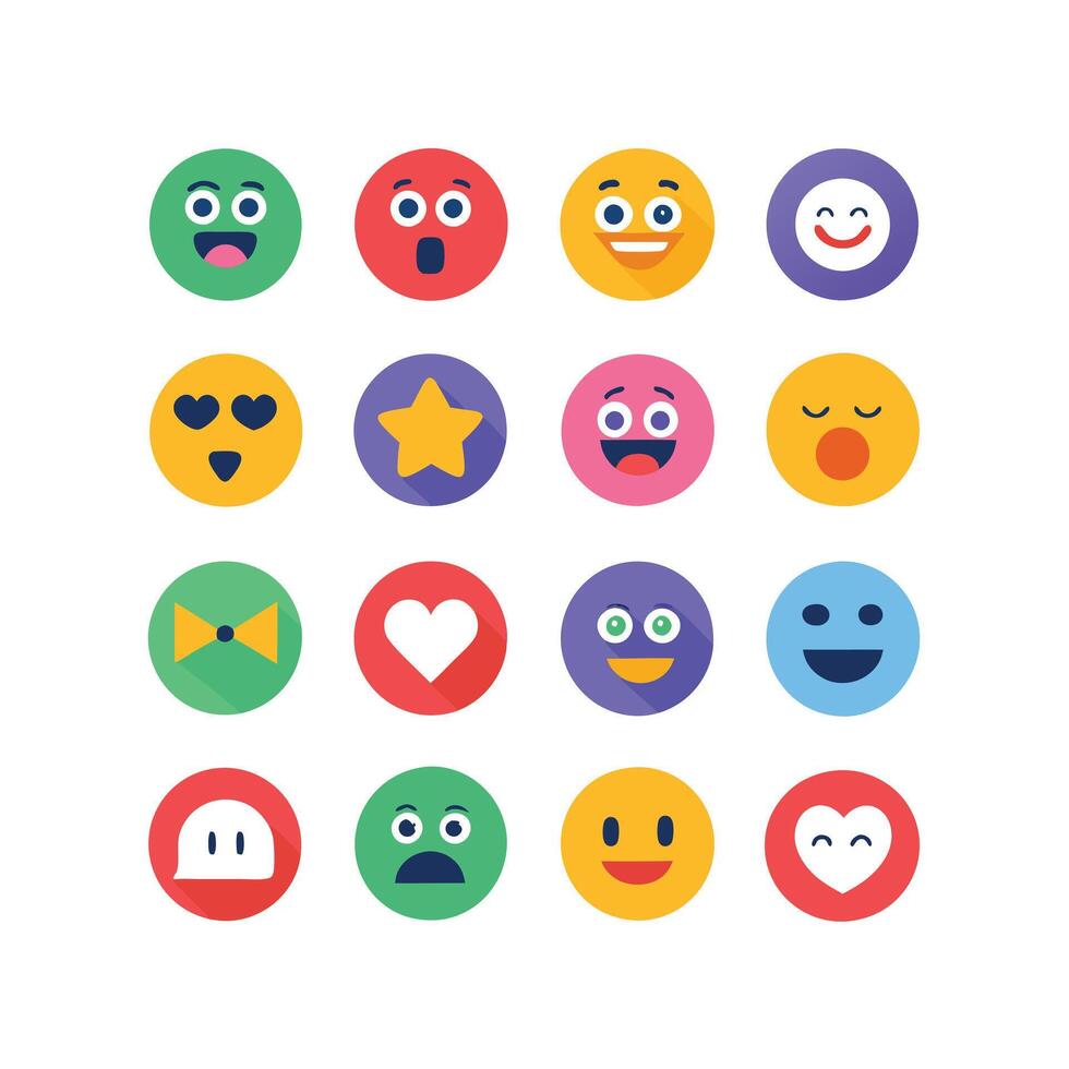 Reaction Icon Set Collection Illustration vector