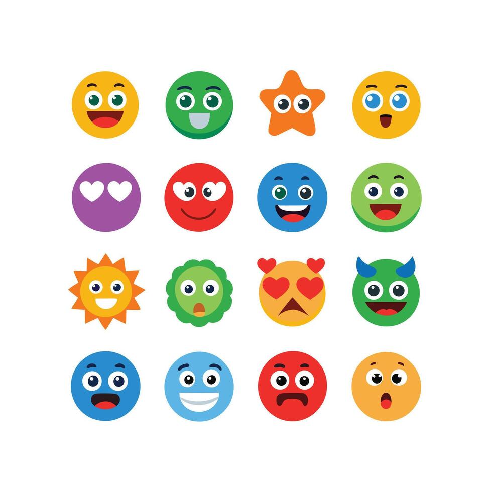 Reaction Icon Set Collection Illustration vector
