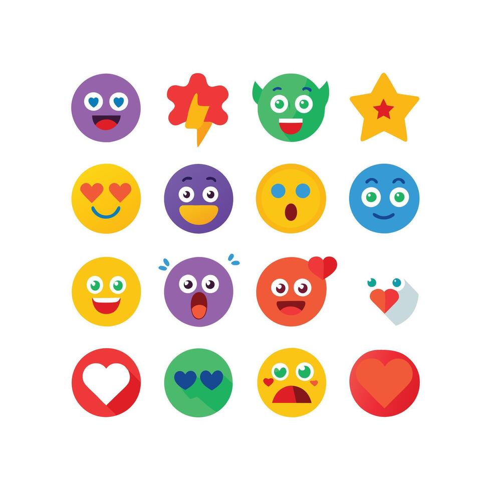 Reaction Icon Set Collection Illustration vector