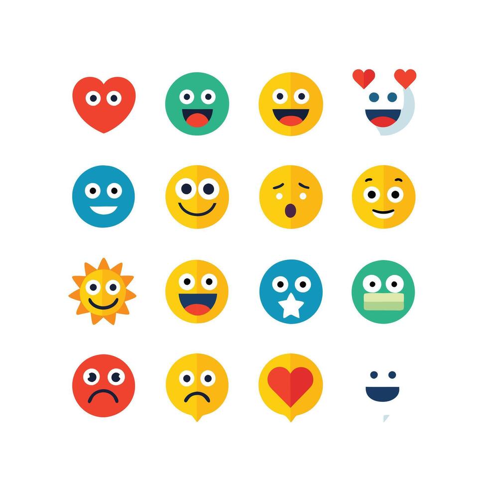 Reaction Icon Set Collection Illustration vector