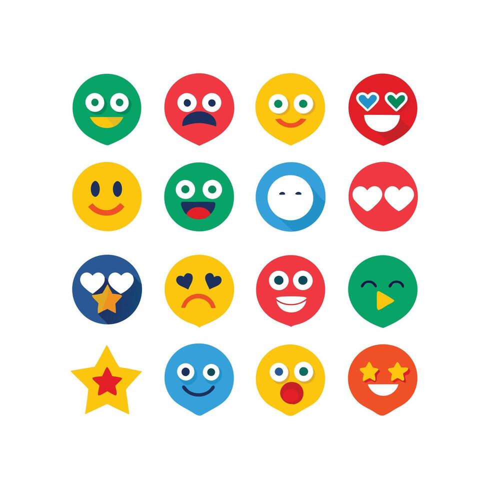 Reaction Icon Set Collection Illustration vector