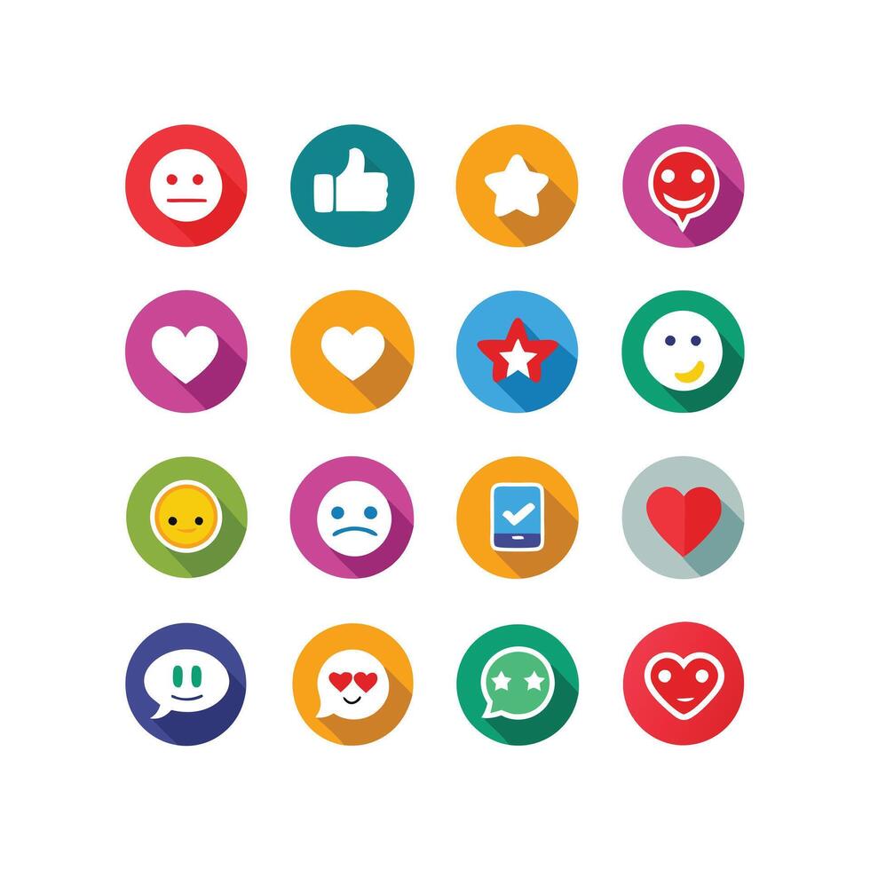 Reaction Icon Set Collection Illustration vector