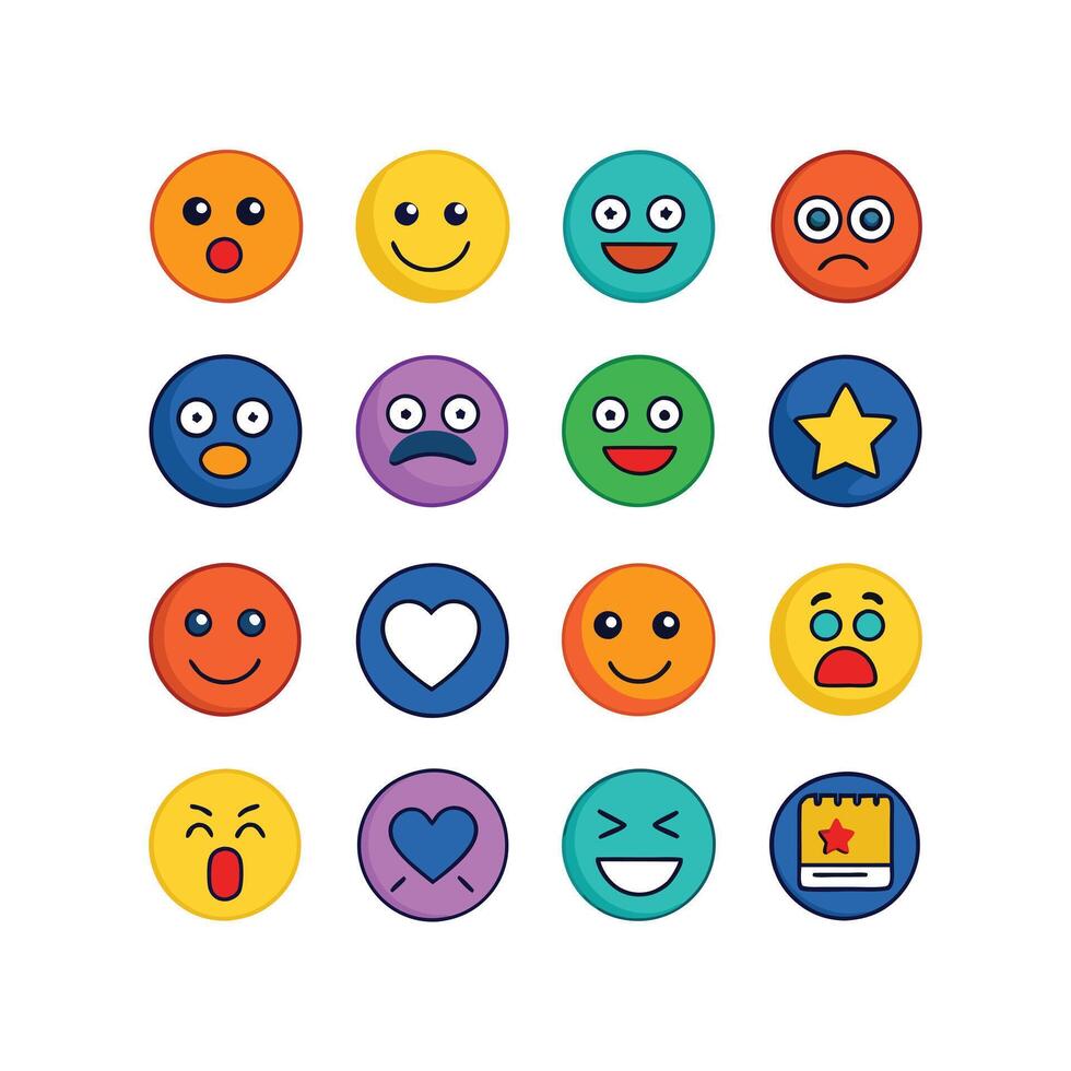 Reaction Icon Set Collection Illustration vector