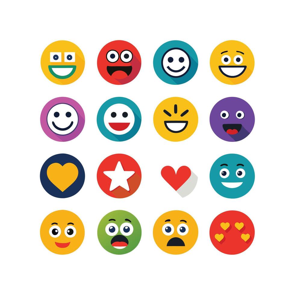 Reaction Icon Set Collection Illustration vector