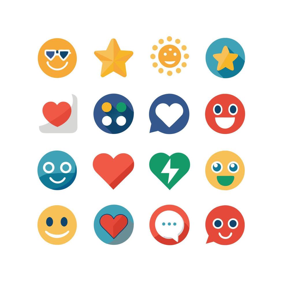 Reaction Icon Set Collection Illustration vector