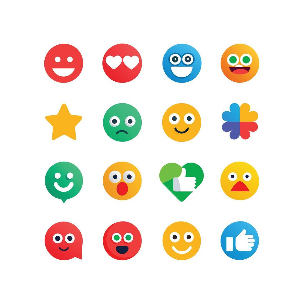Reaction Icon Set Collection Illustration vector