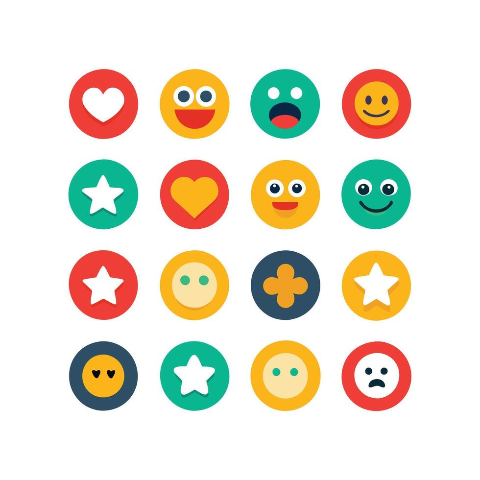 Reaction Icon Set Collection Illustration vector