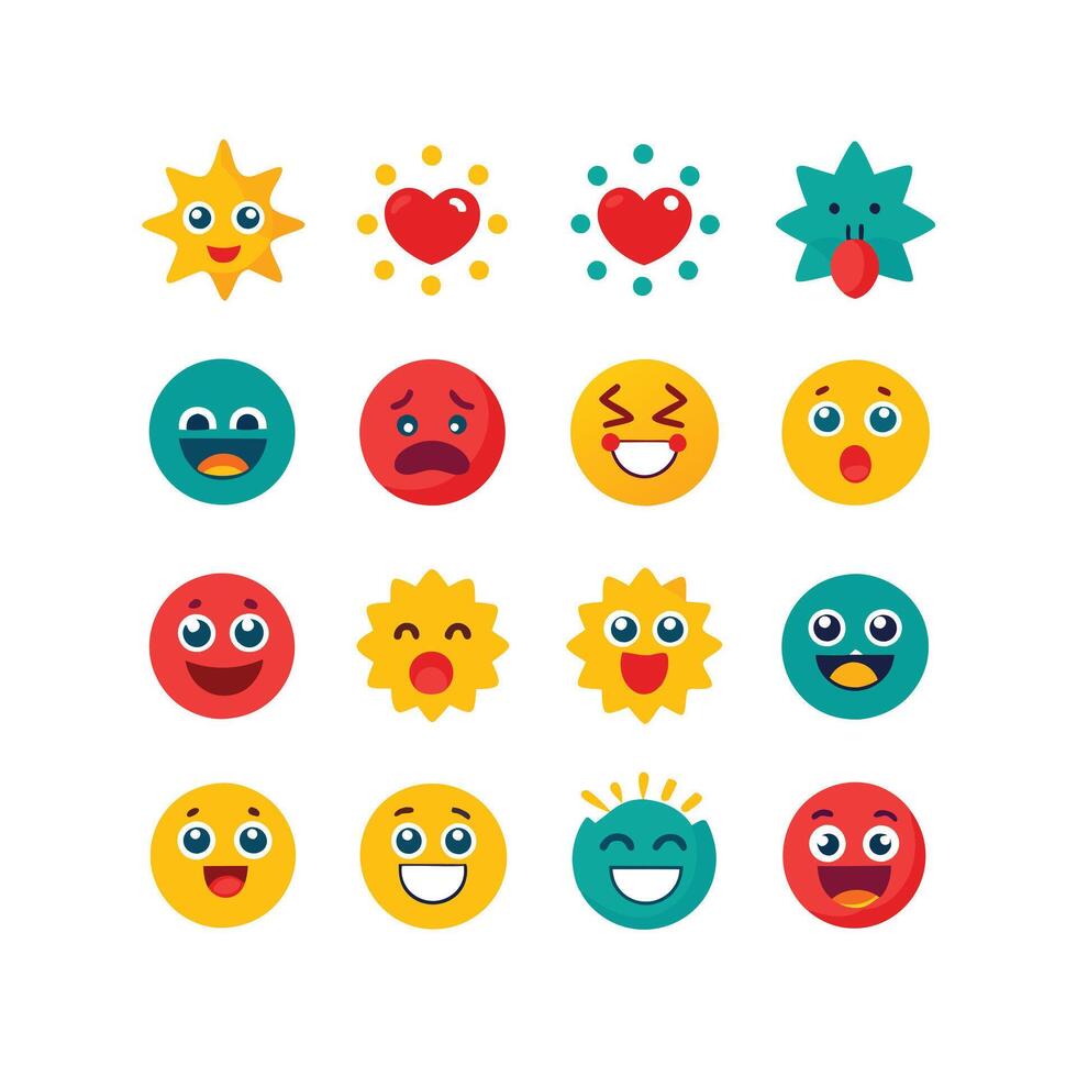 Reaction Icon Set Collection Illustration vector