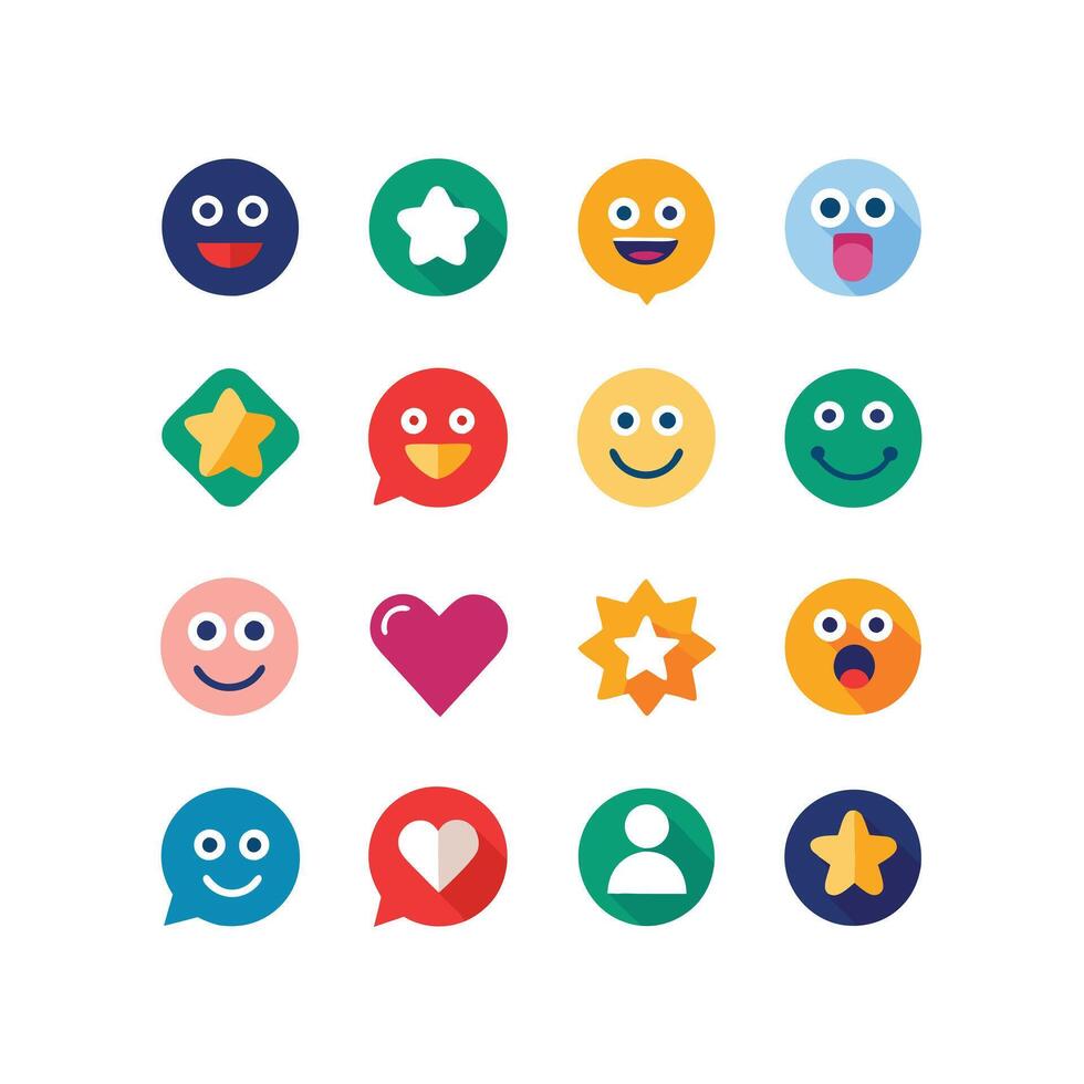 Reaction Icon Set Collection Illustration vector