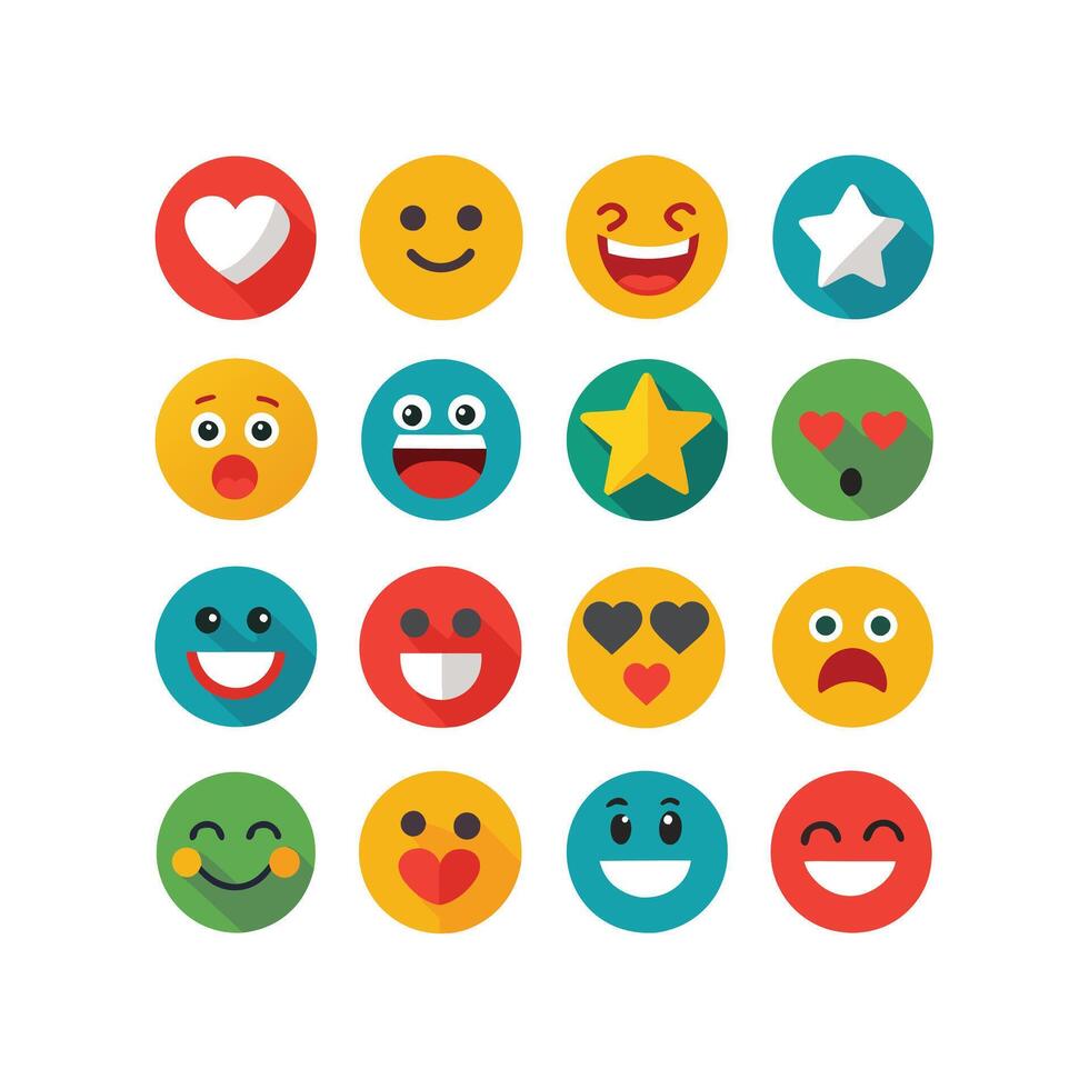 Reaction Icon Set Collection Illustration vector