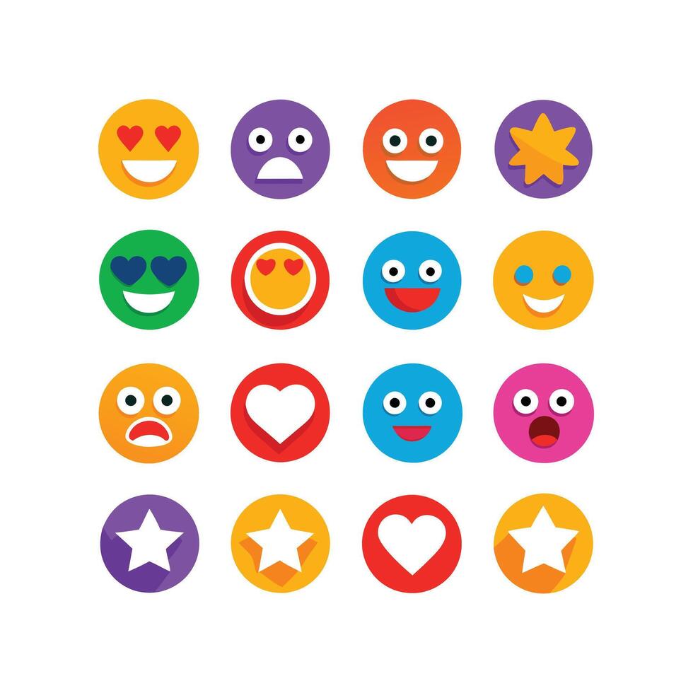 Reaction Icon Set Collection Illustration vector