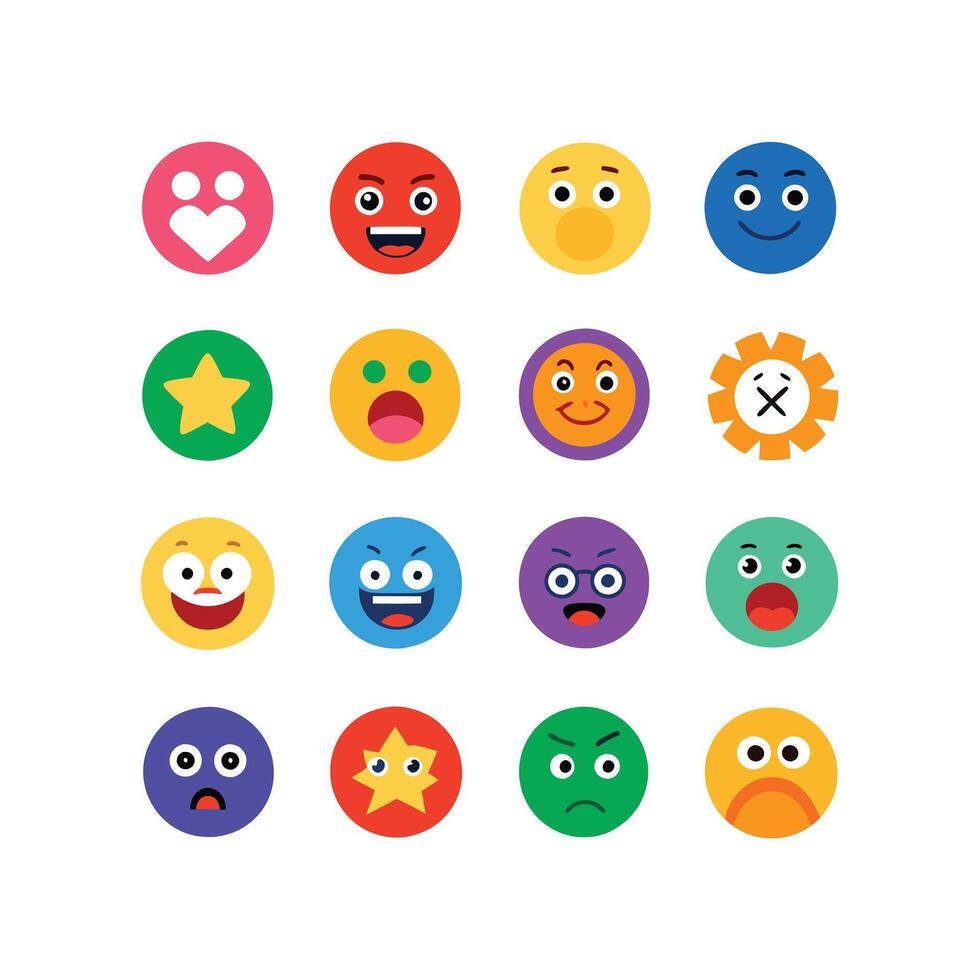 Reaction Icon Set Collection Illustration vector