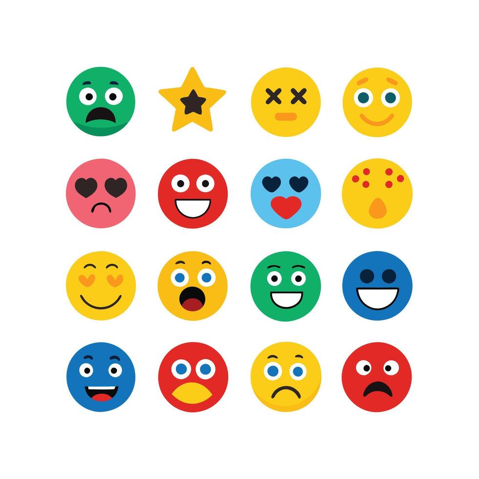 Reaction Icon Set Collection Illustration vector