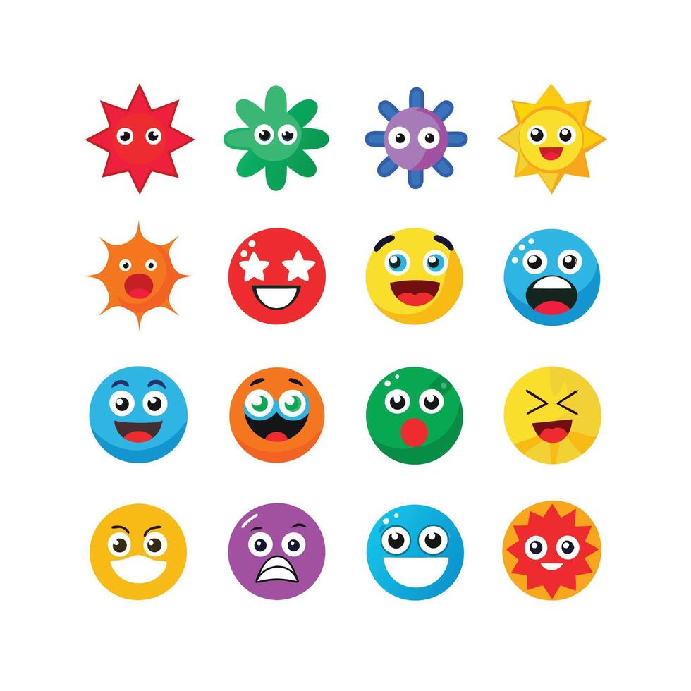 Reaction Icon Set Collection Illustration vector