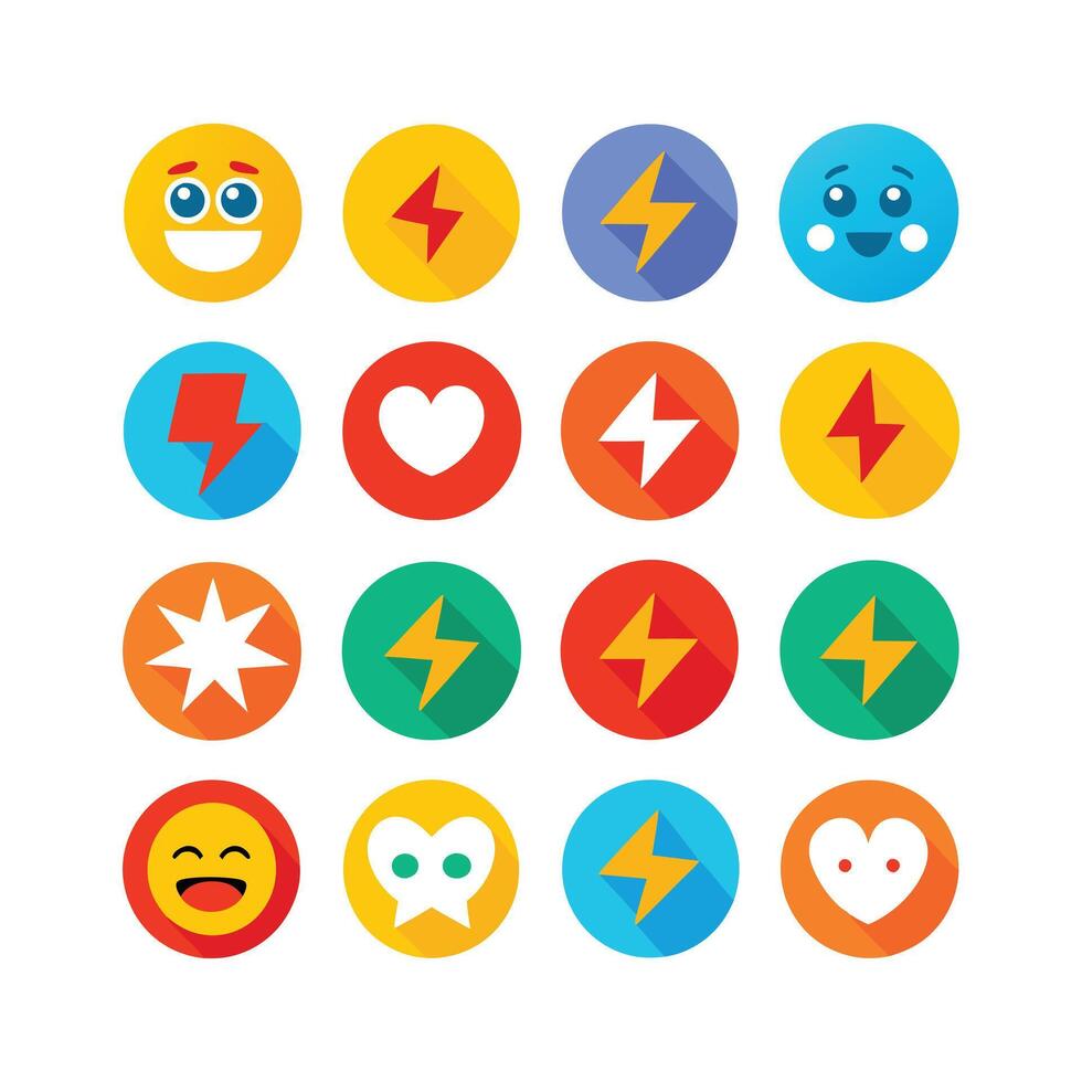 Reaction Icon Set Collection Illustration vector