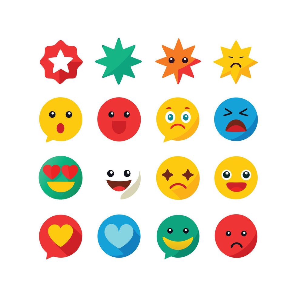 Reaction Icon Set Collection Illustration vector