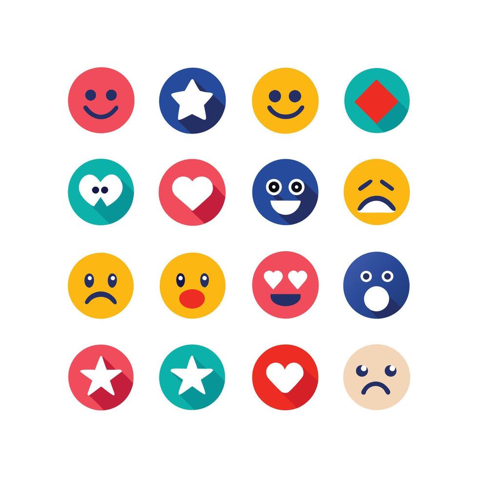 Reaction Icon Set Collection Illustration vector