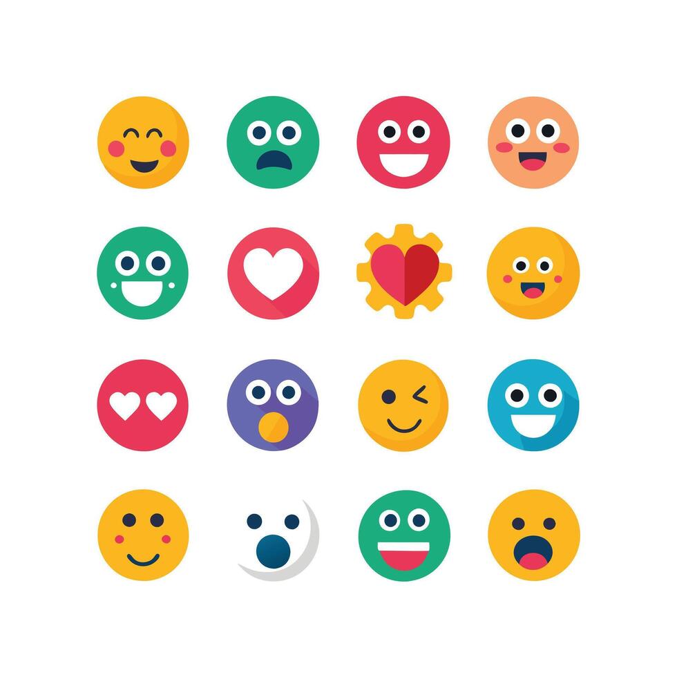 Reaction Icon Set Collection Illustration vector