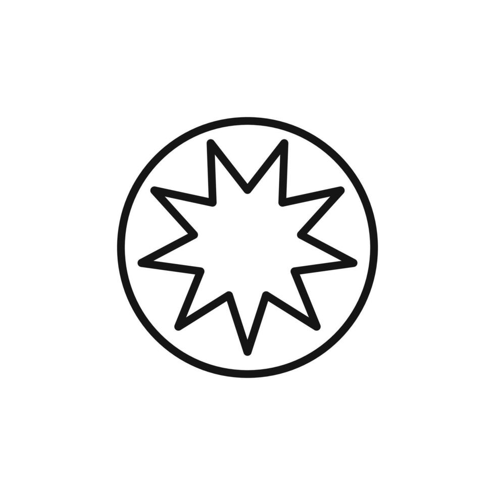 Bahai Symbol Icon for Religious Teachings vector