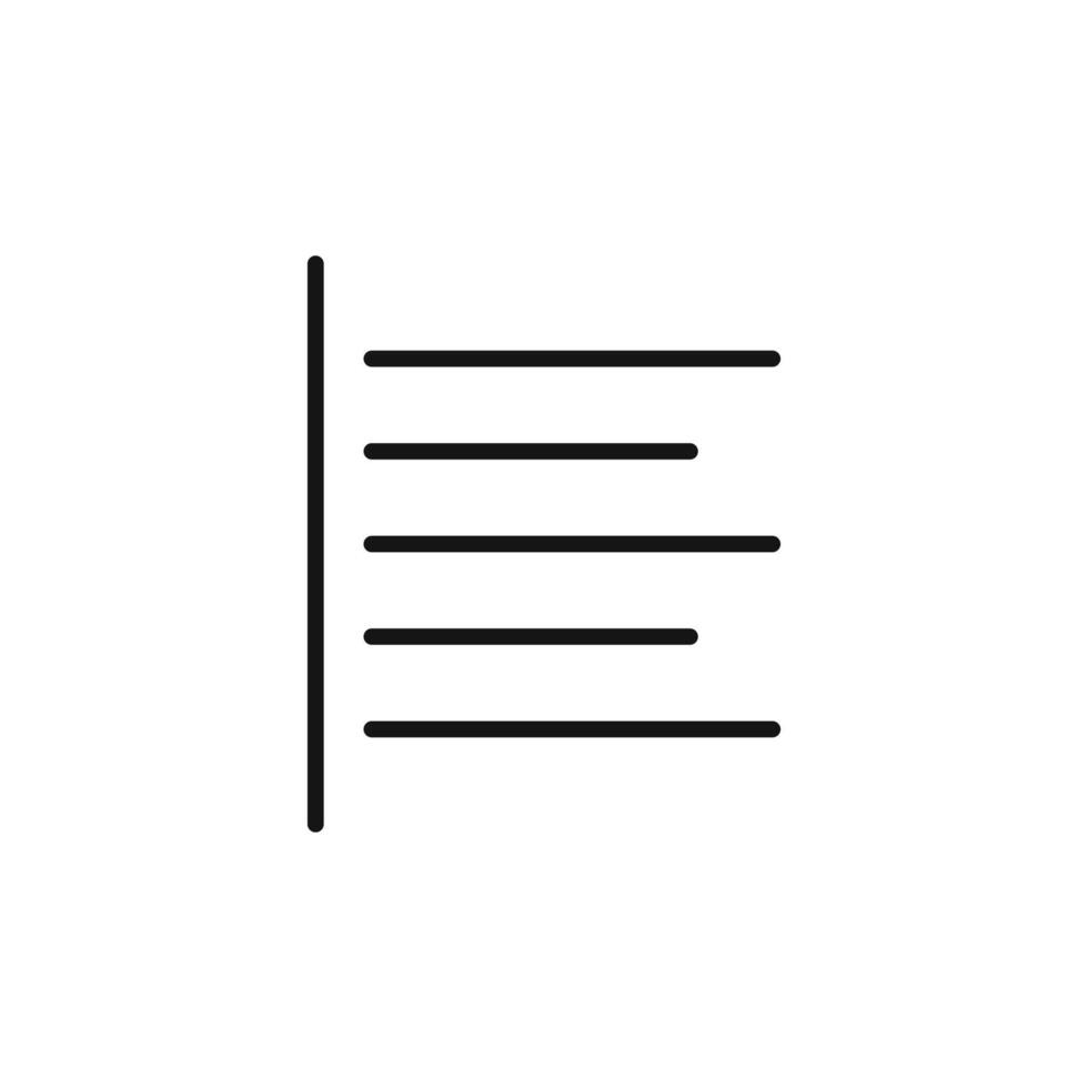 Text Align Left Icon Ideal for Writing Tools vector