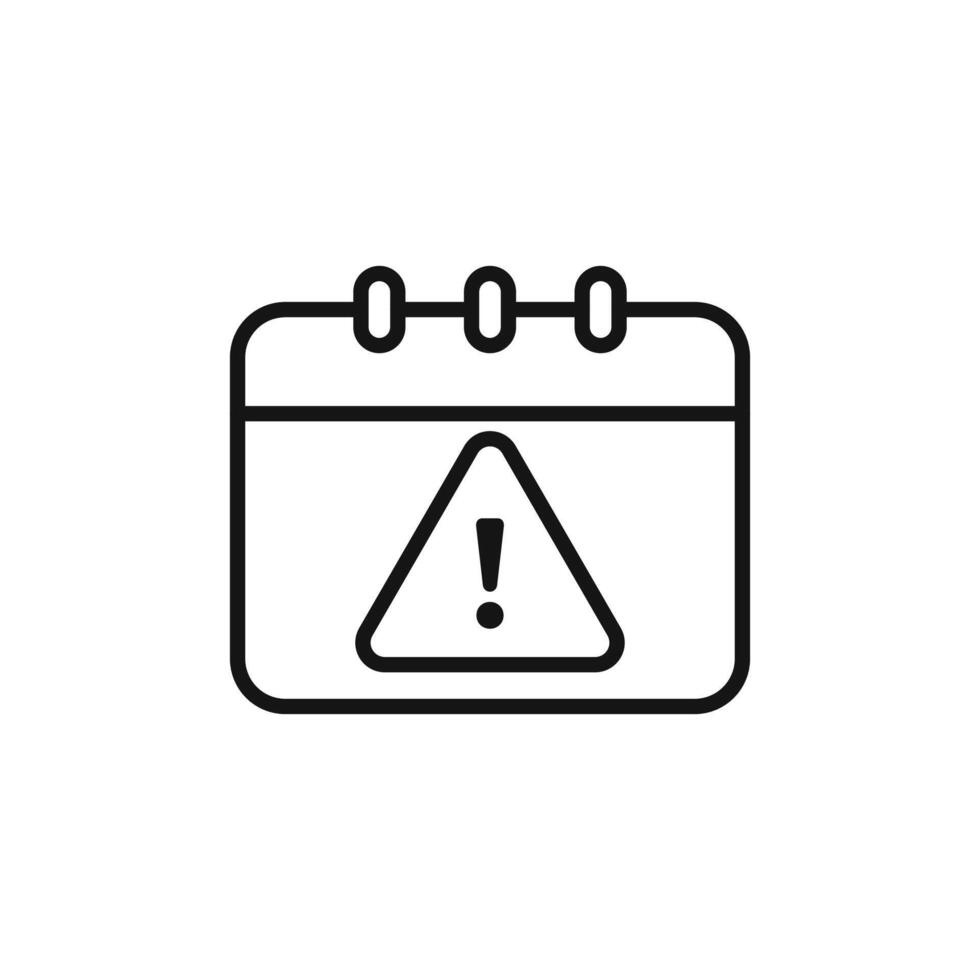 Important Date Calendar Exclamation Icon for Event Planning vector