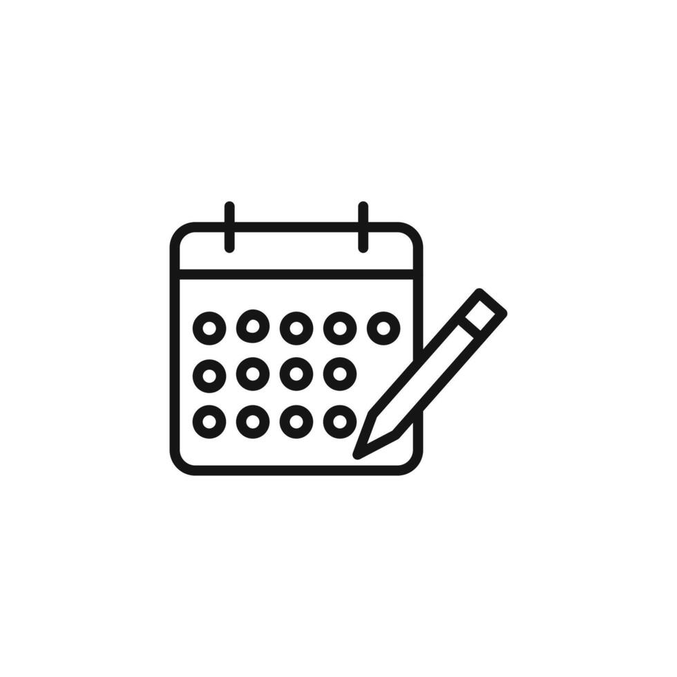 Calendar Pen Icon Ideal for Event Planning and Scheduling vector