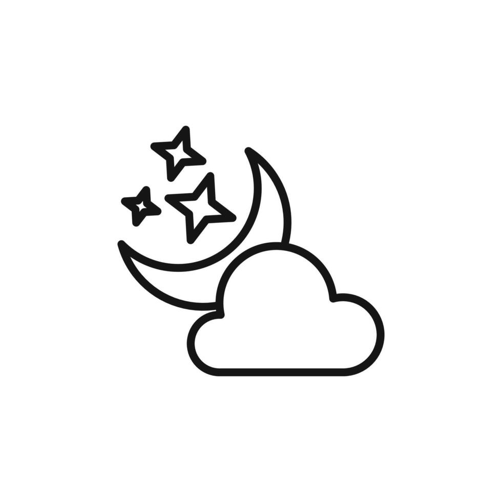 Cloud Moon Icon Collection Nighttime Sky Illustrations for Weather and Astronomy vector