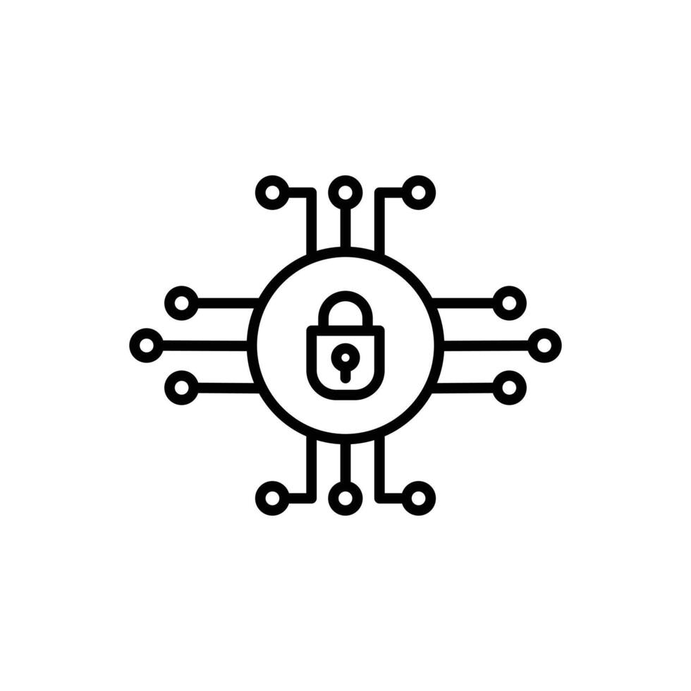 Online Cyber Security Icon Ideal for Data Protection and IT Safety vector