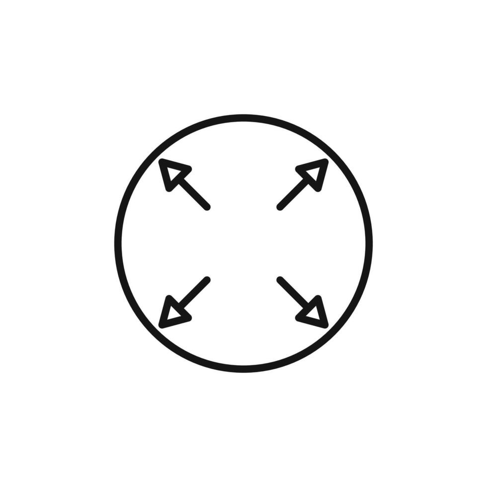 Expand Arrows Icon for Navigation and Zoom Functions vector