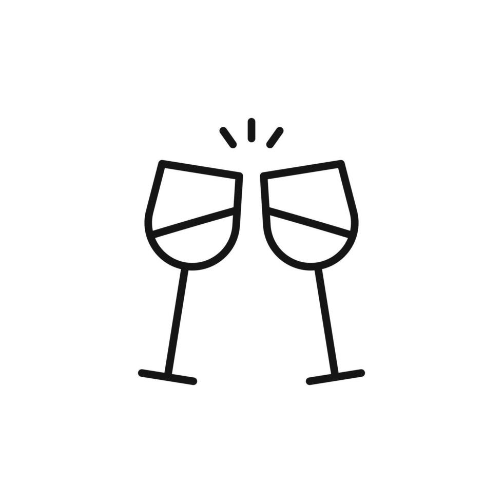 Glass Cheers Icon for Party Invitations and Festive Announcements vector