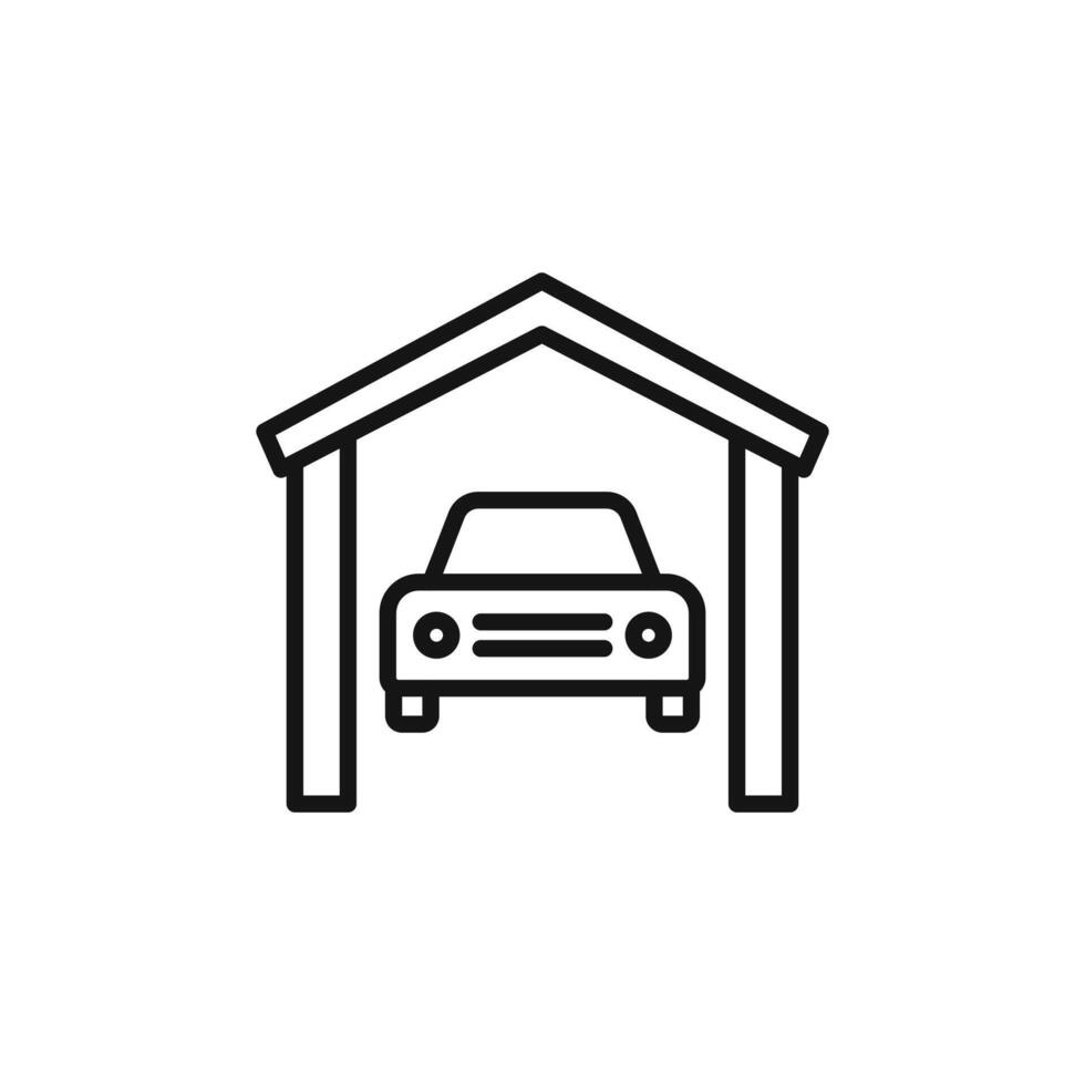 Garage Car Icon Collection Secure Parking Illustrations for Home and Auto Projects vector