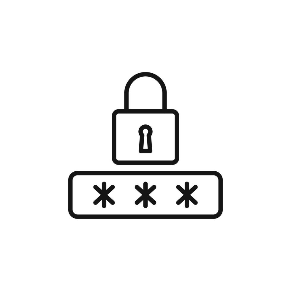 Secure Password Icon for Cybersecurity and Online Protection vector
