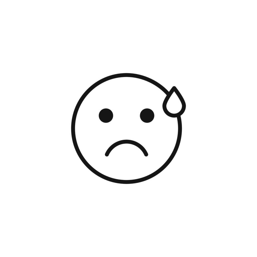 Sad Face Emoji Icon Perfect for Emotional Expression vector
