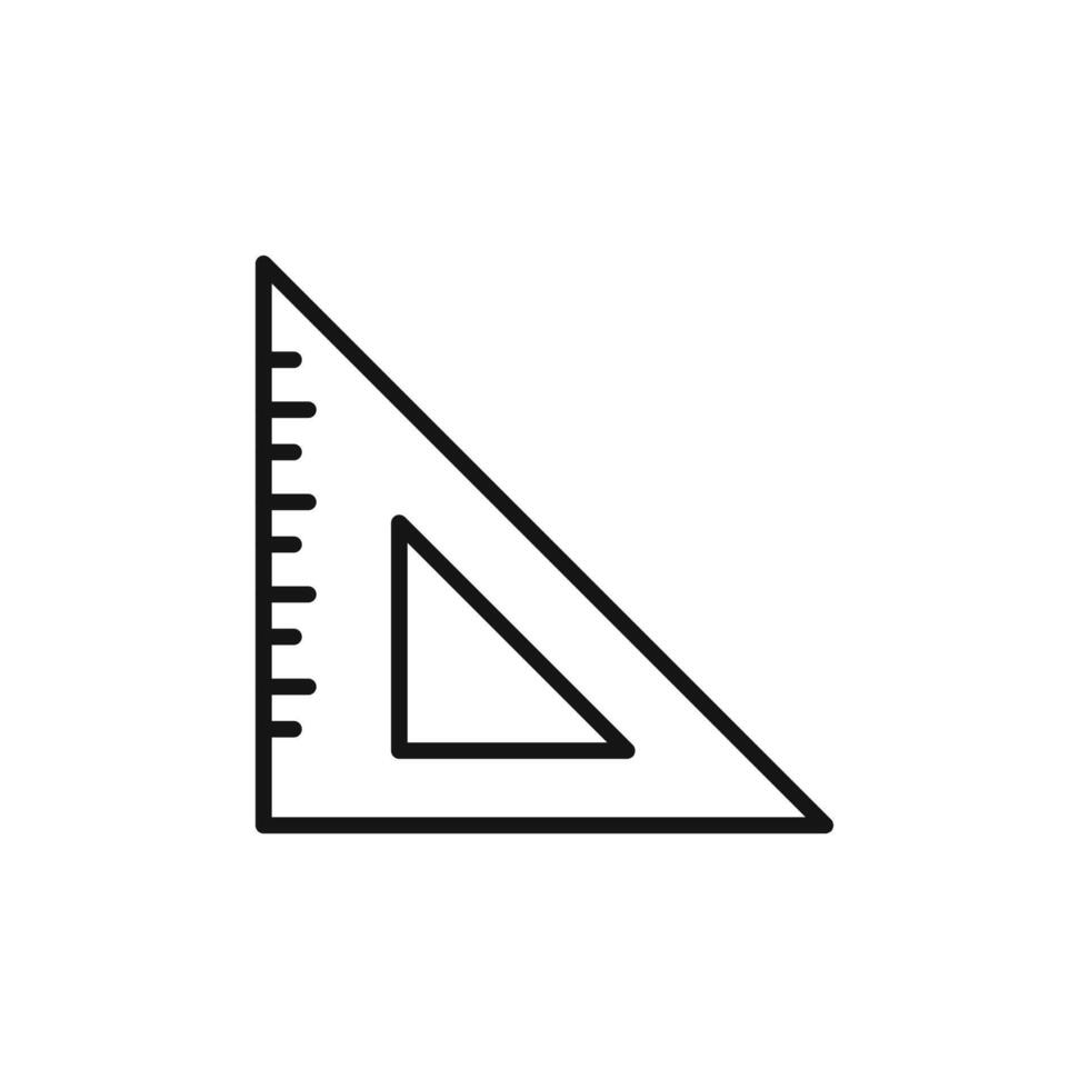 Triangle Ruler Icon for Geometric Tools and Precision Measurements vector