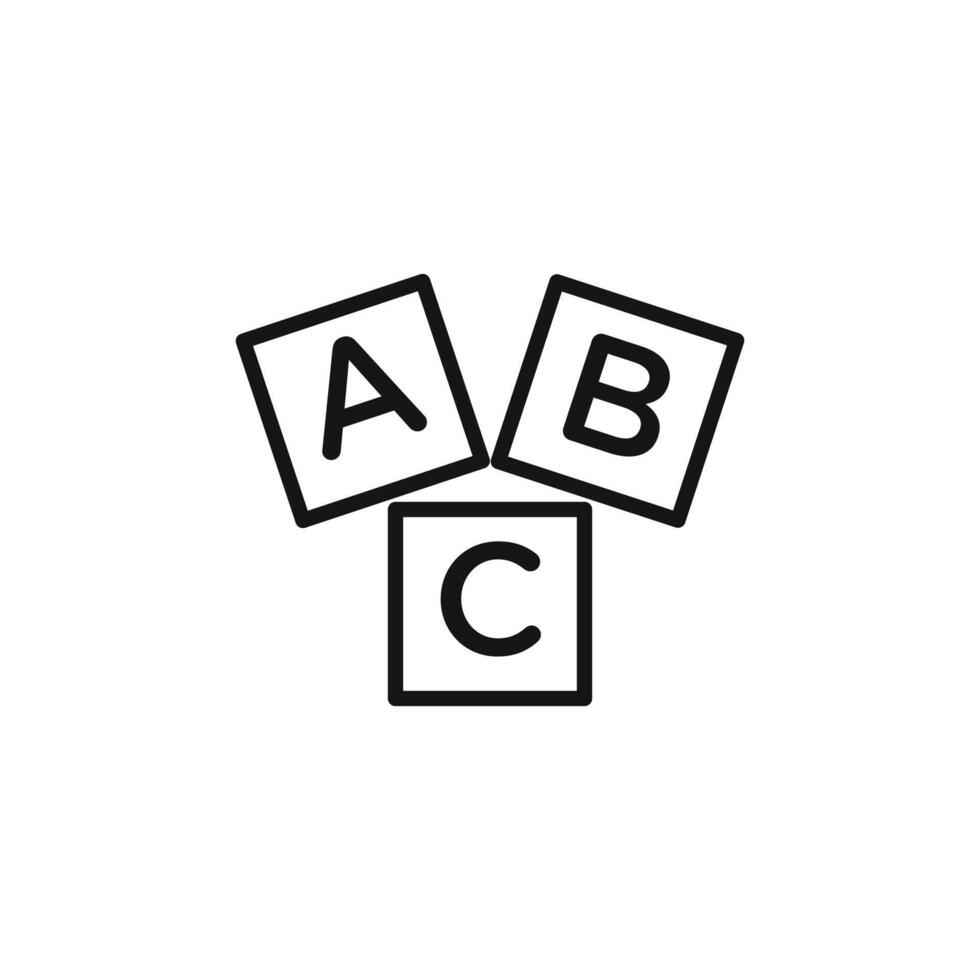 A B C cubes icon logo sign outline vector