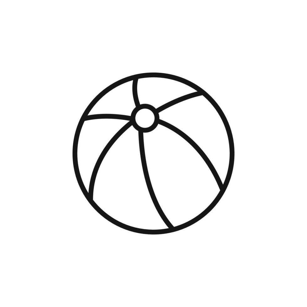 Beach ball icon logo sign outline vector