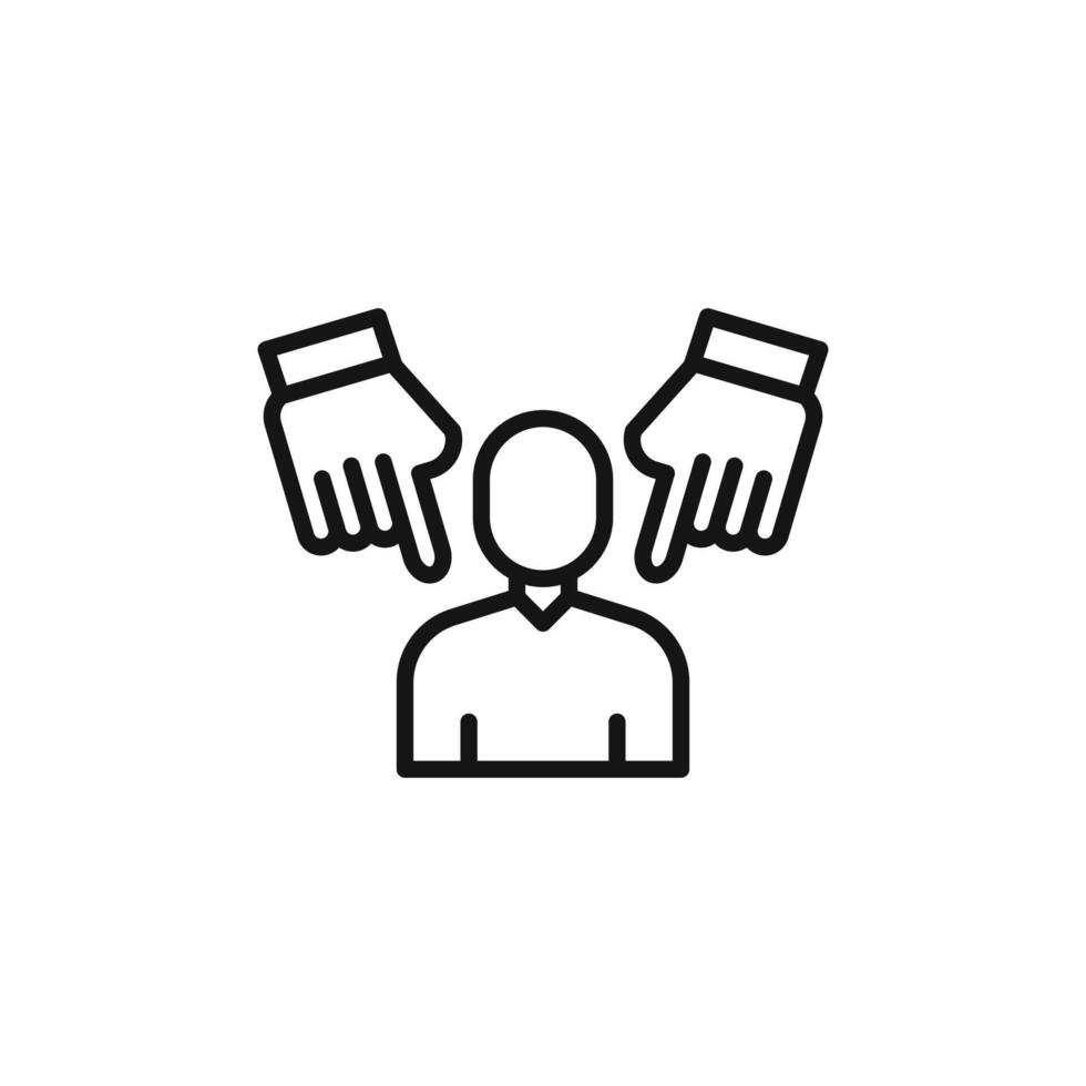 accusation guilty icon logo sign outline vector