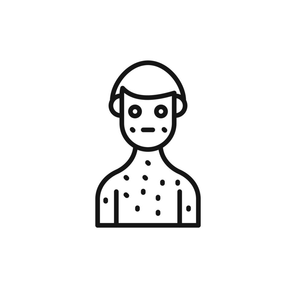 Boy chicken pox icon logo sign outline vector