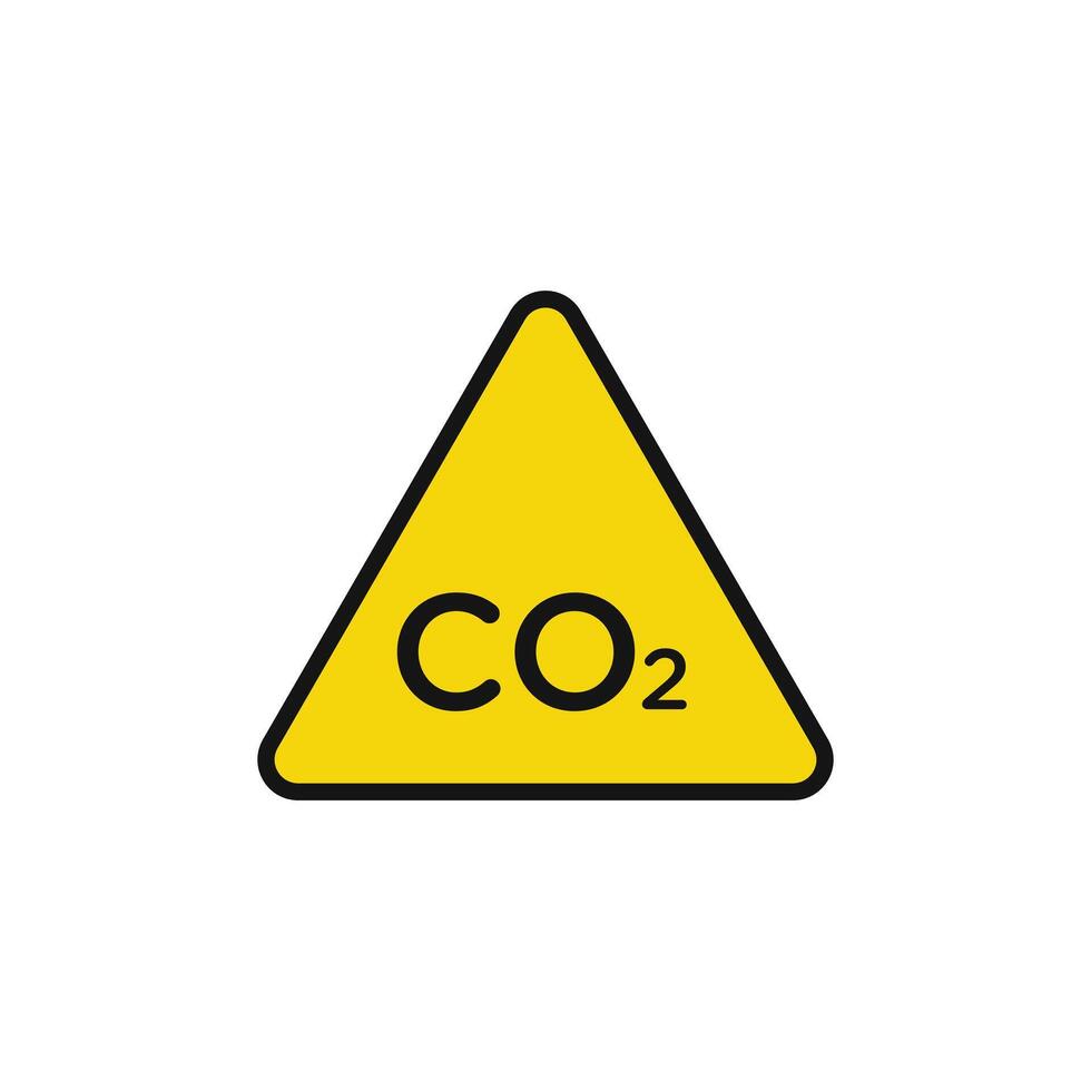 CO2 Triangle Warning icon logo sign outline vector