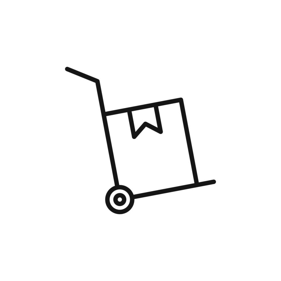 delivery forklift cart icon logo sign outline vector