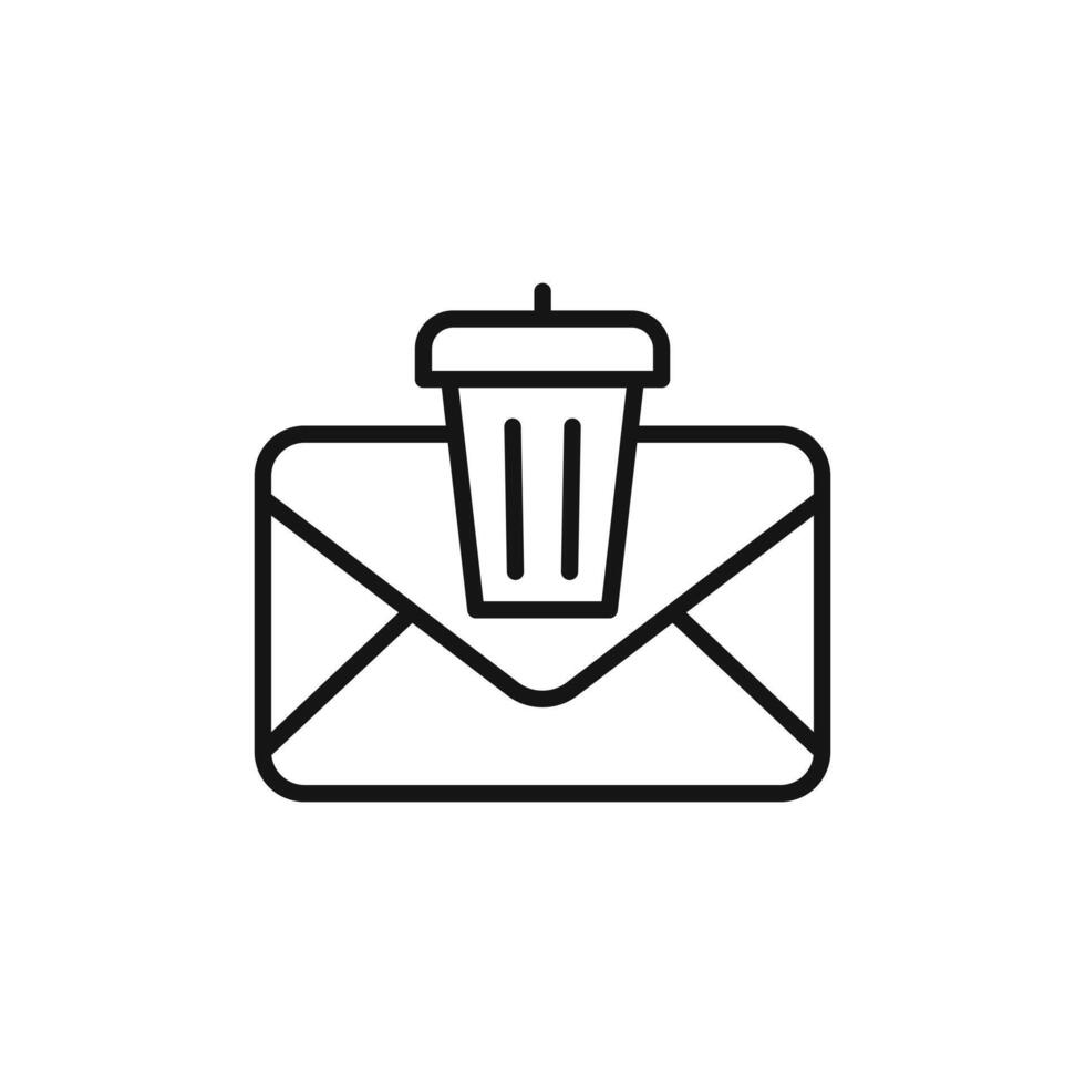 Delete message icon logo sign outline vector