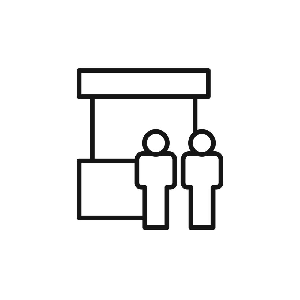 exhibition stand booth icon logo sign outline vector