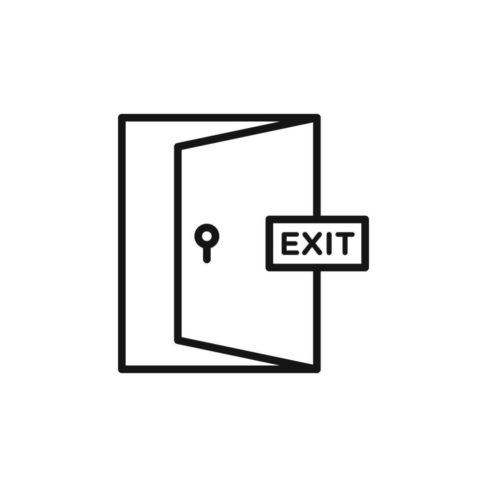 exit door icon logo sign outline vector