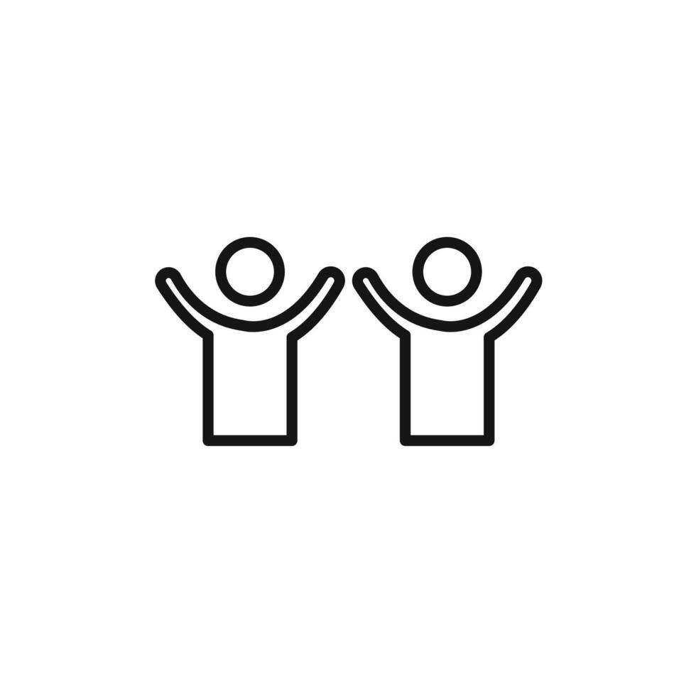 happy people icon logo sign outline vector